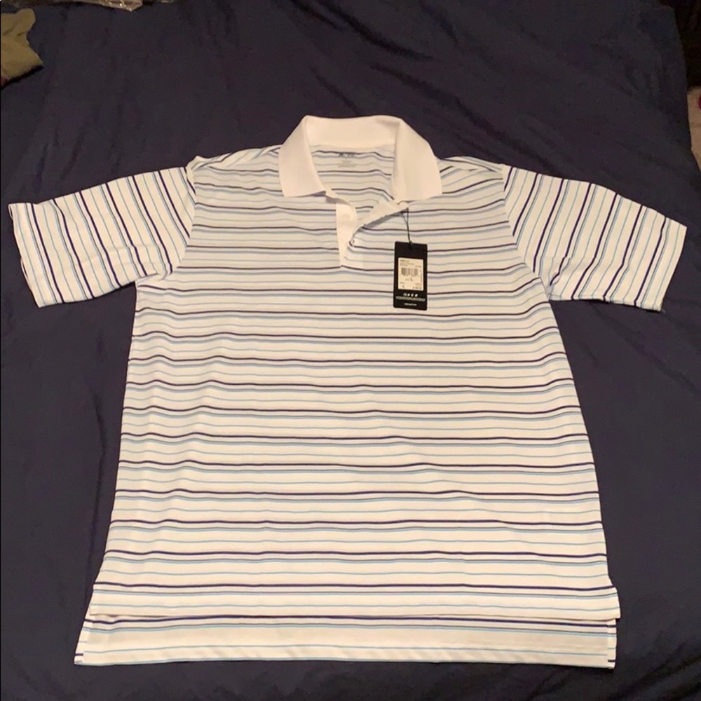 Adidas striped golf shirt men’s large NWT